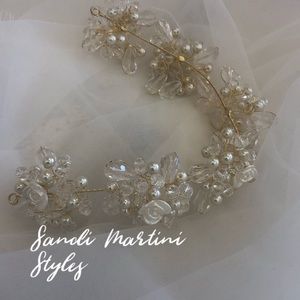 Wedding Hairband Handmade Pearl and Rhinestone